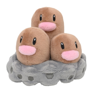 Authentic Pokemon Center Plush Pokemon fit Dugtrio 12cm breedt